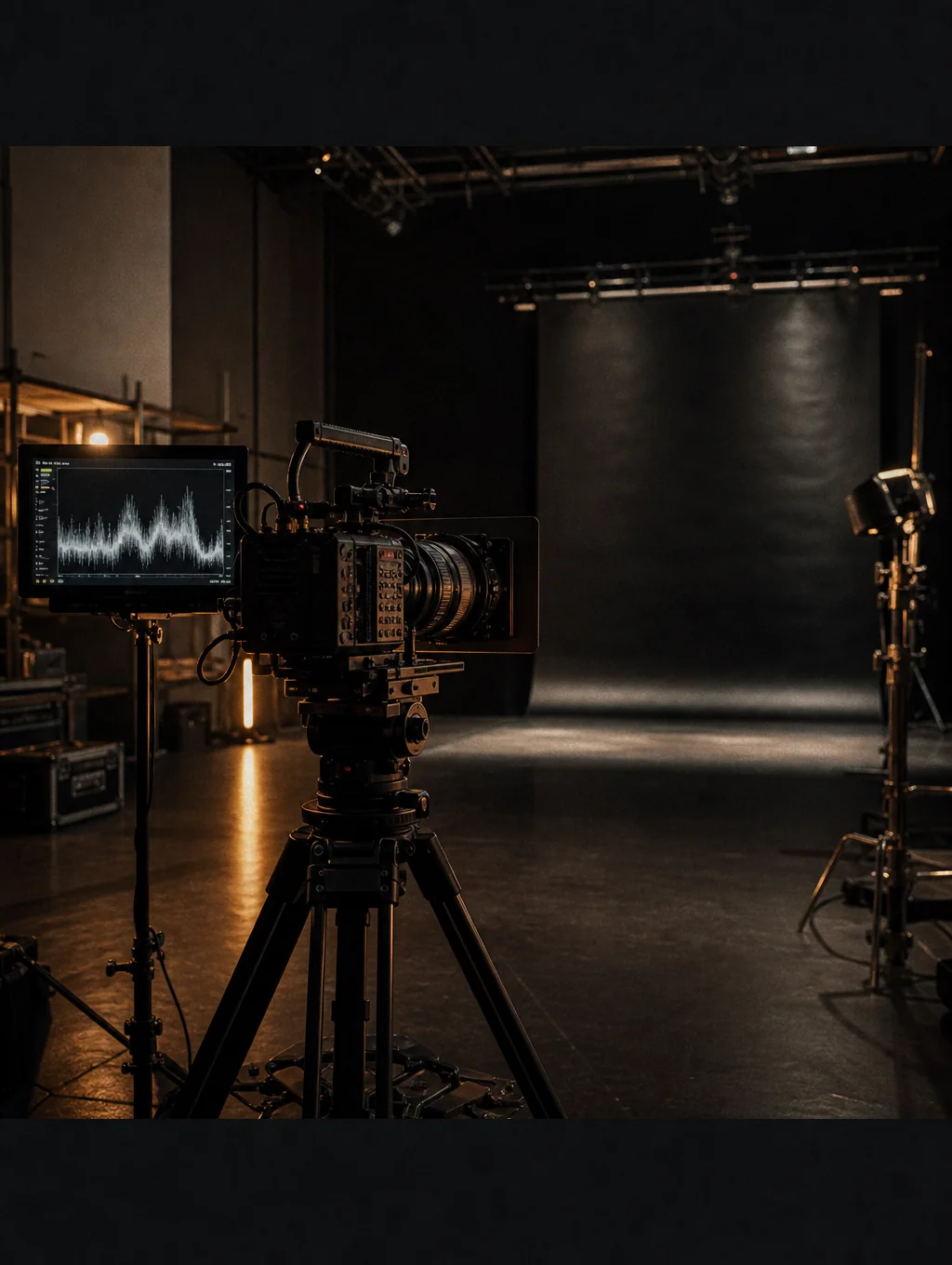 California Aliens film production studio floor with professional lighting and equipment