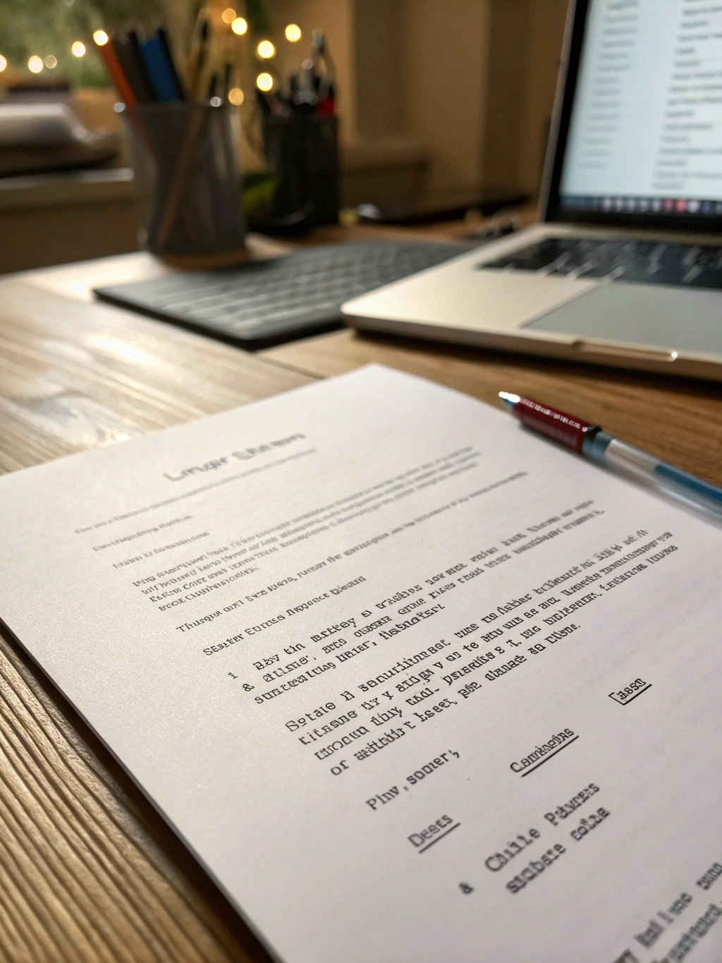 Screenplay on a mahogany desk
